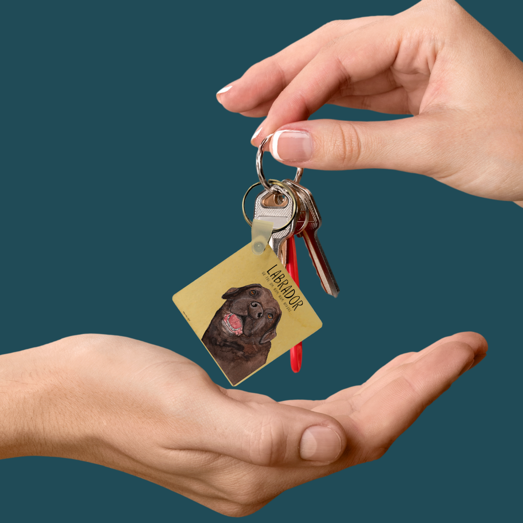 Keys and Snacks Wooden Labrador Keyring