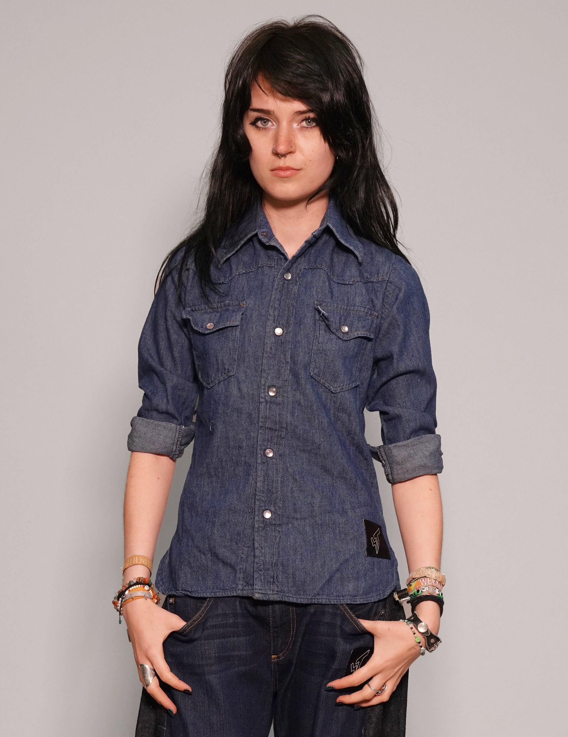 Party Back Shirt Slim Fit Black Sequin