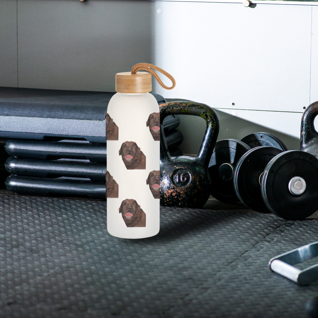 Stay Pawsitively Hydrated Glass Water Bottle