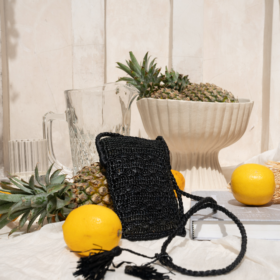 Raffia Phone Pouch Crossbody