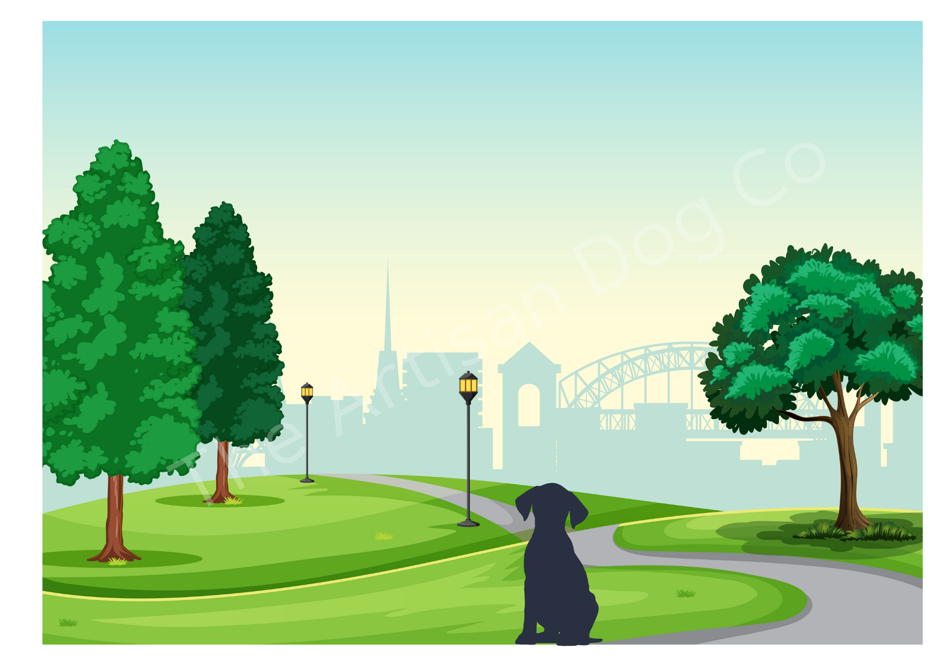 Dog in Nature Greetings Card