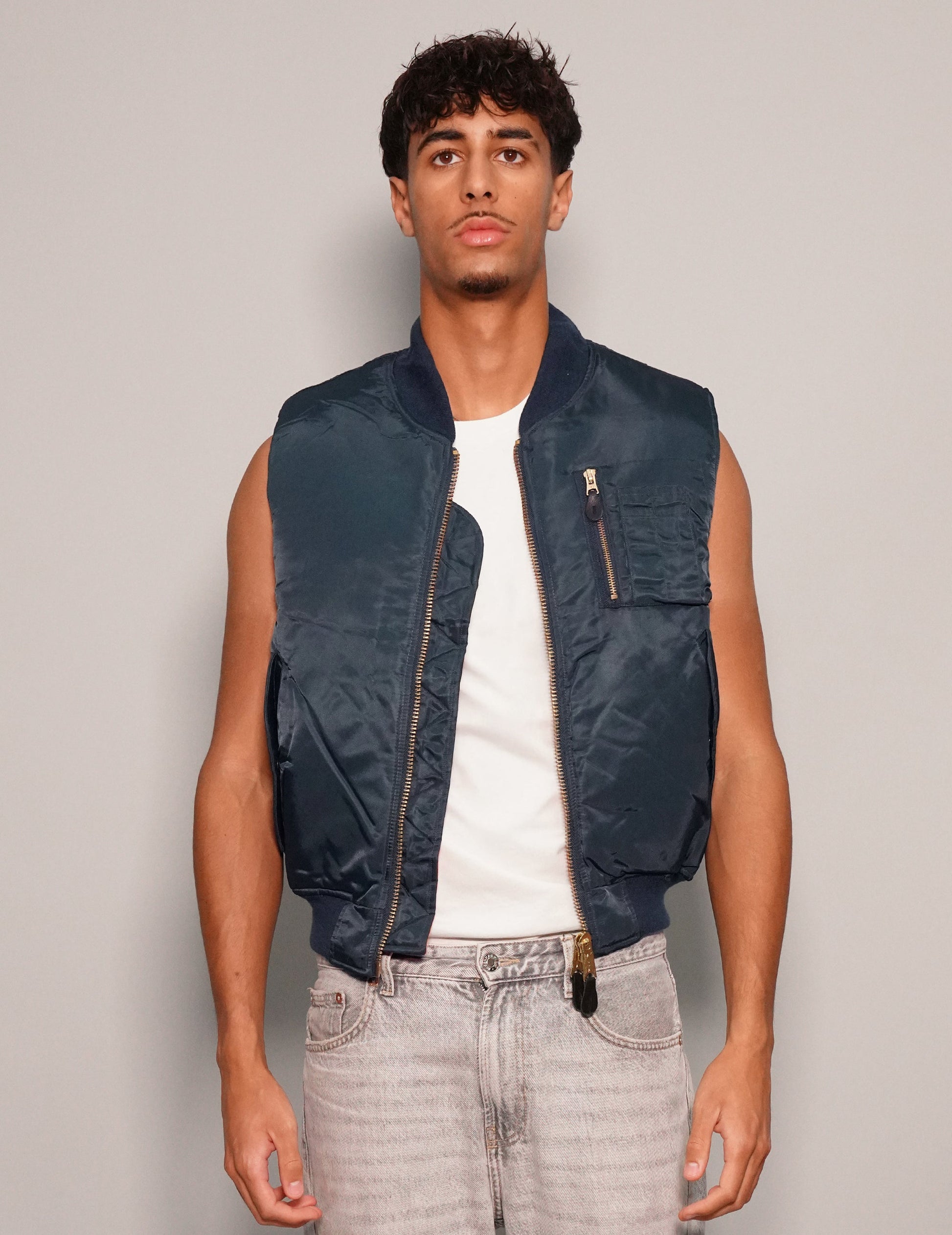 Navy Bomber Gilet Reversible