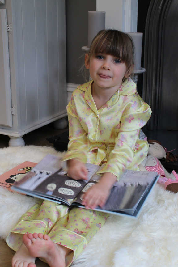 Lemonade Butterfly Silk Pyjama Set for Girls