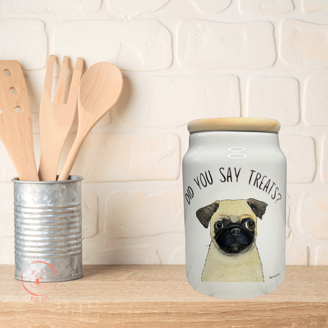 Ceramic Treat Jar for Pugs