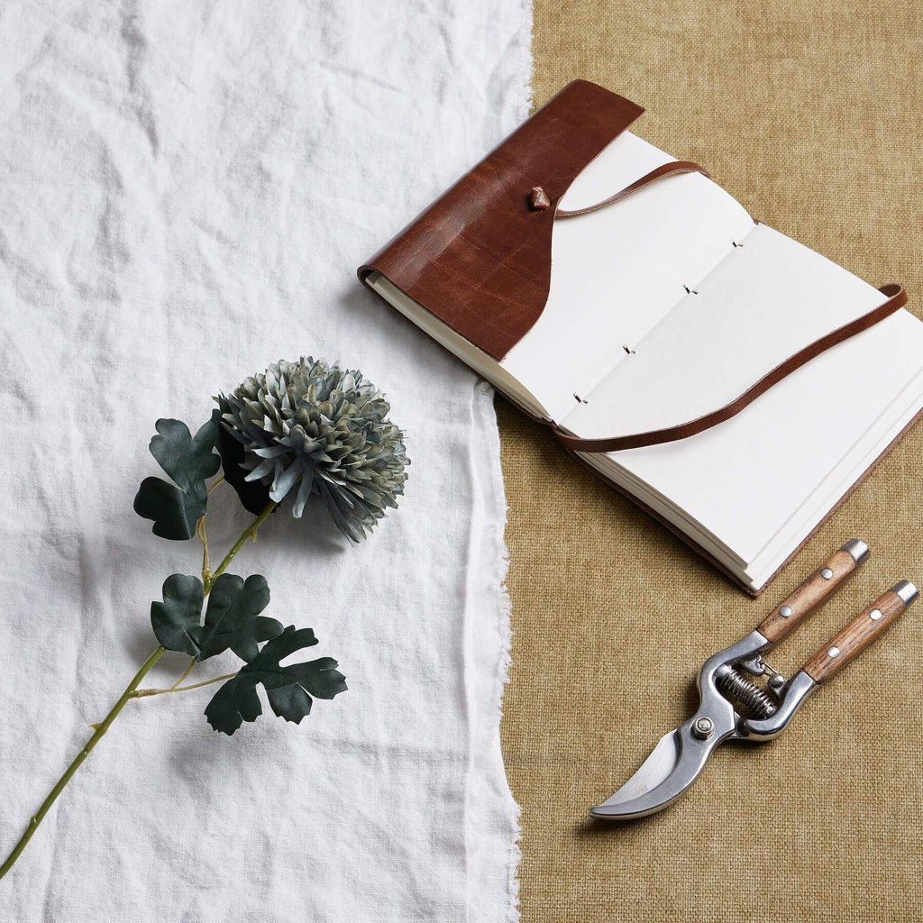 Lifelike artificial chrysanthemum stem in soft sage and powder blue, perfect for floral arrangements by sostter at brixbailey.com