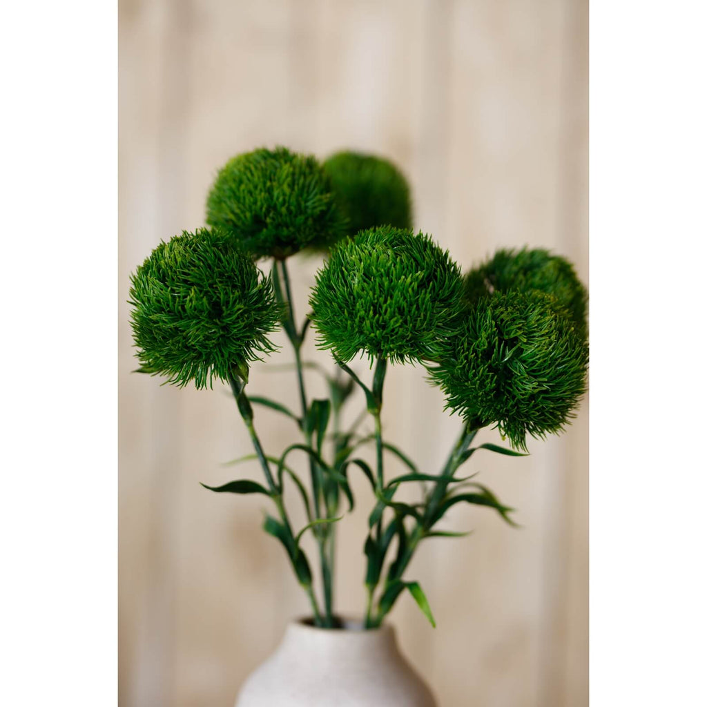 Dark green artificial dianthus stem, lifelike plastic carnation flower for vase arrangements, 53cm tall. by sostter at brixbailey.com
