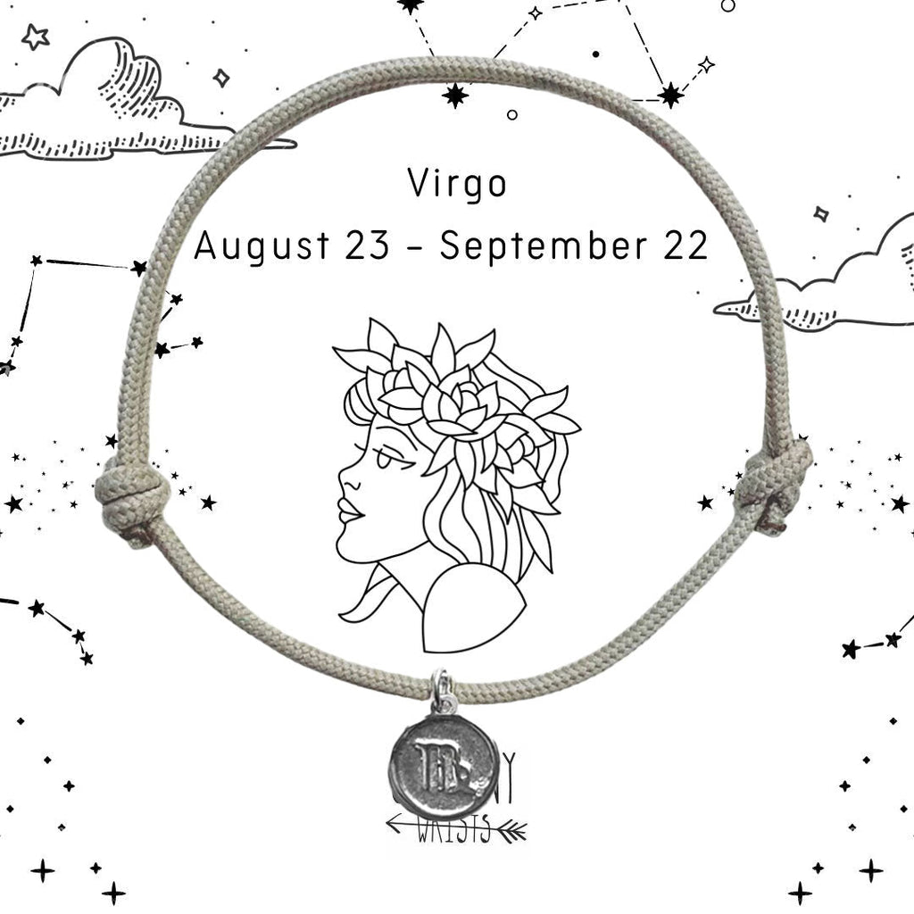Baby Star Sign Rope Bracelet in Sterling Silver