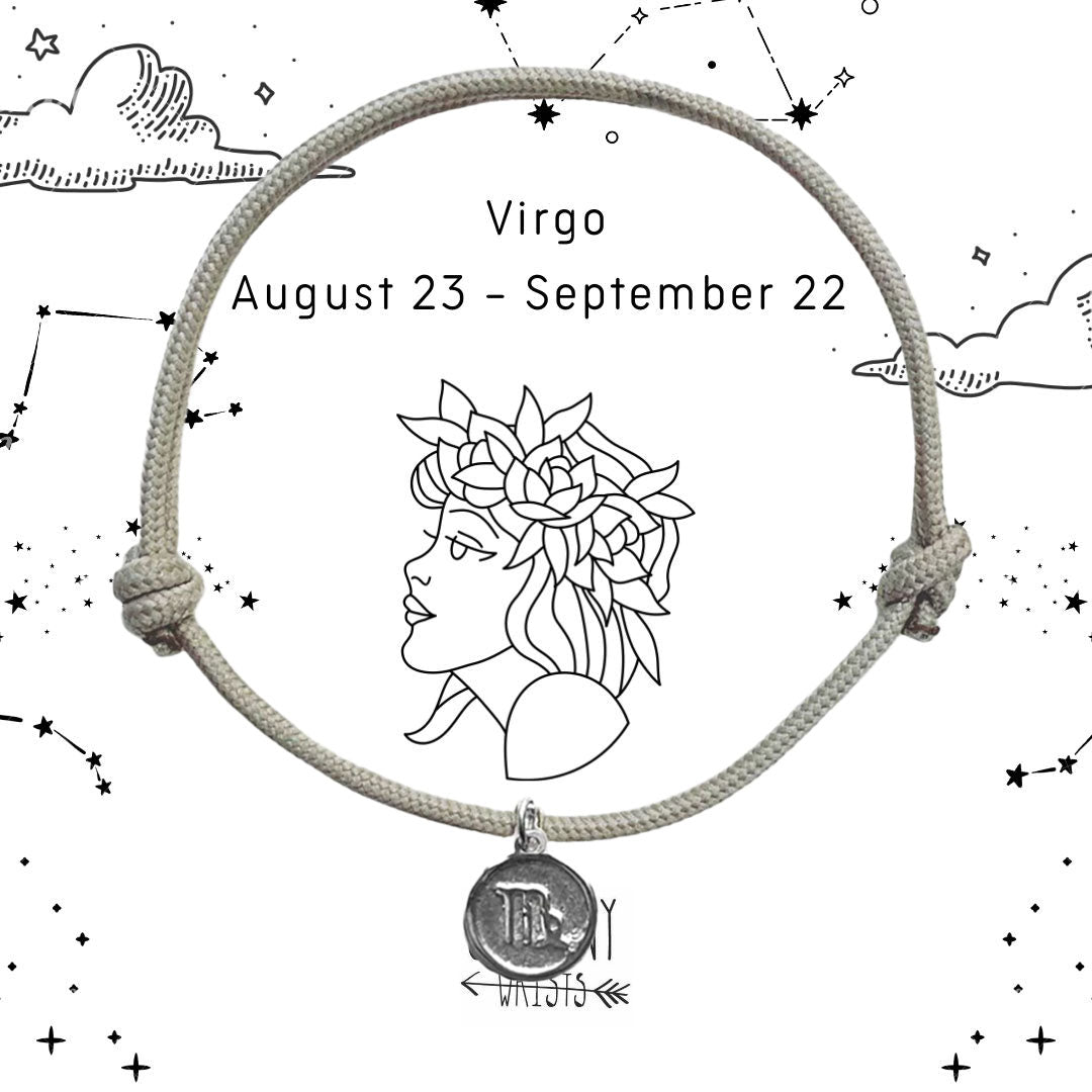 Baby Star Sign Rope Bracelet in Sterling Silver