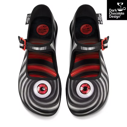 Abyss Mary Jane Flats with Hypnotic Eye Design