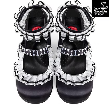 Arlequin Mid Heels Gothic Ruffle Mary Janes