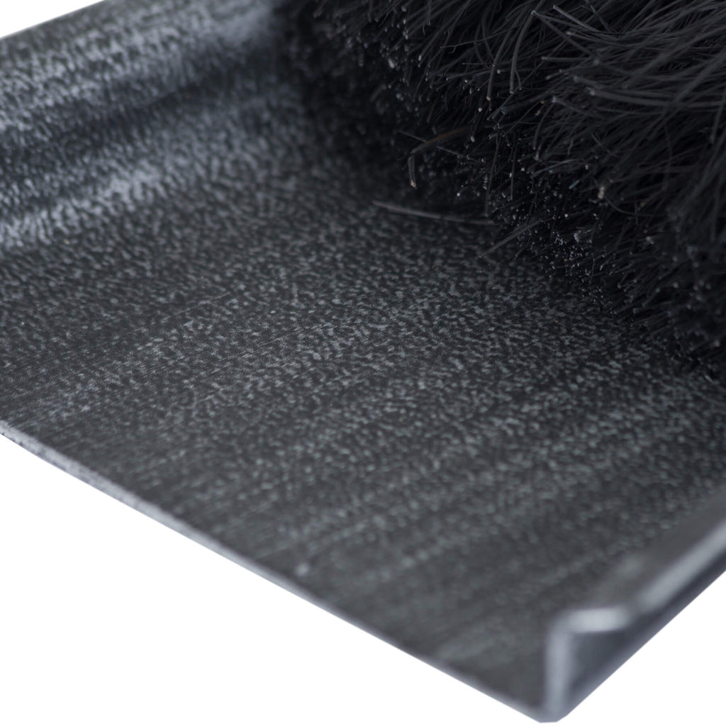 Silver brushed steel crook top hearth tidy set with black finish, traditional handle, and durable steel construction. by sostter at brixbailey.com