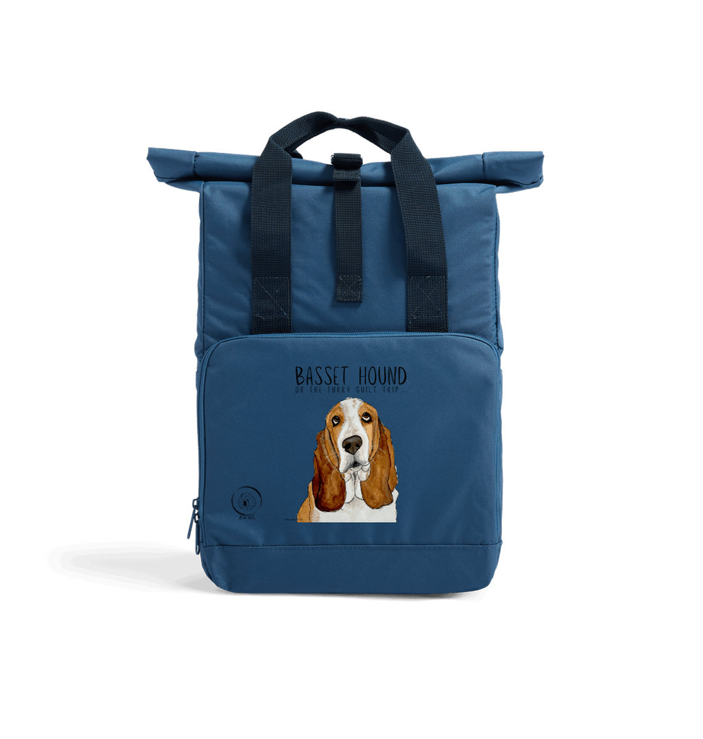 Basset Hound Roll Top Backpack Sustainable Stylish