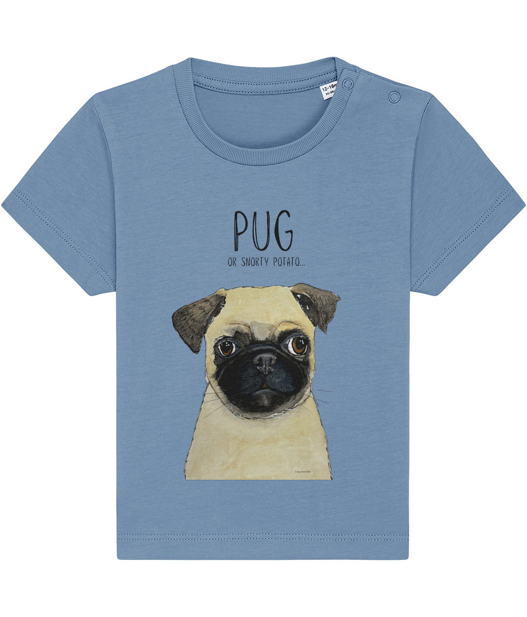 Pug Baby T-Shirt Tiny Tee Major Cuteness