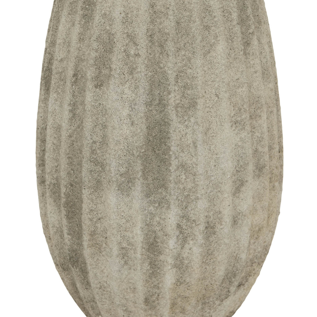 Handcrafted light grey ceramic vase with Mediterranean-inspired design, smooth matte finish, 31 cm tall. by Sostter at brixbailey.com