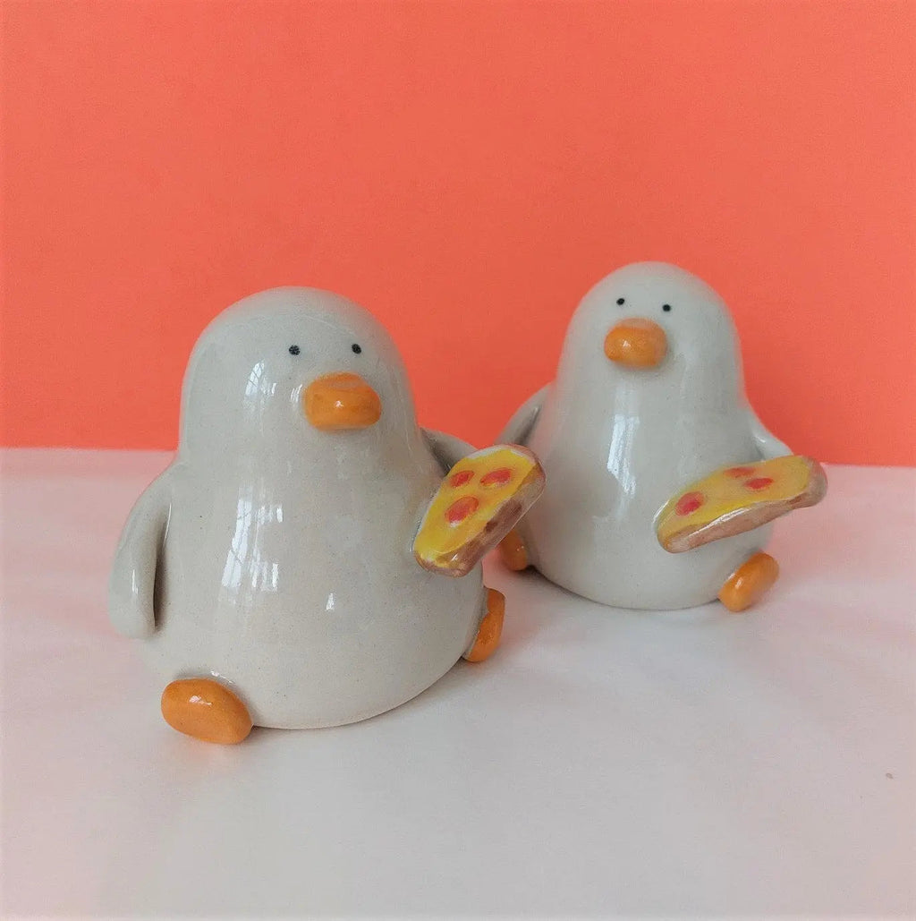 Naomi Pizza Duck Ceramic Handmade Ornament