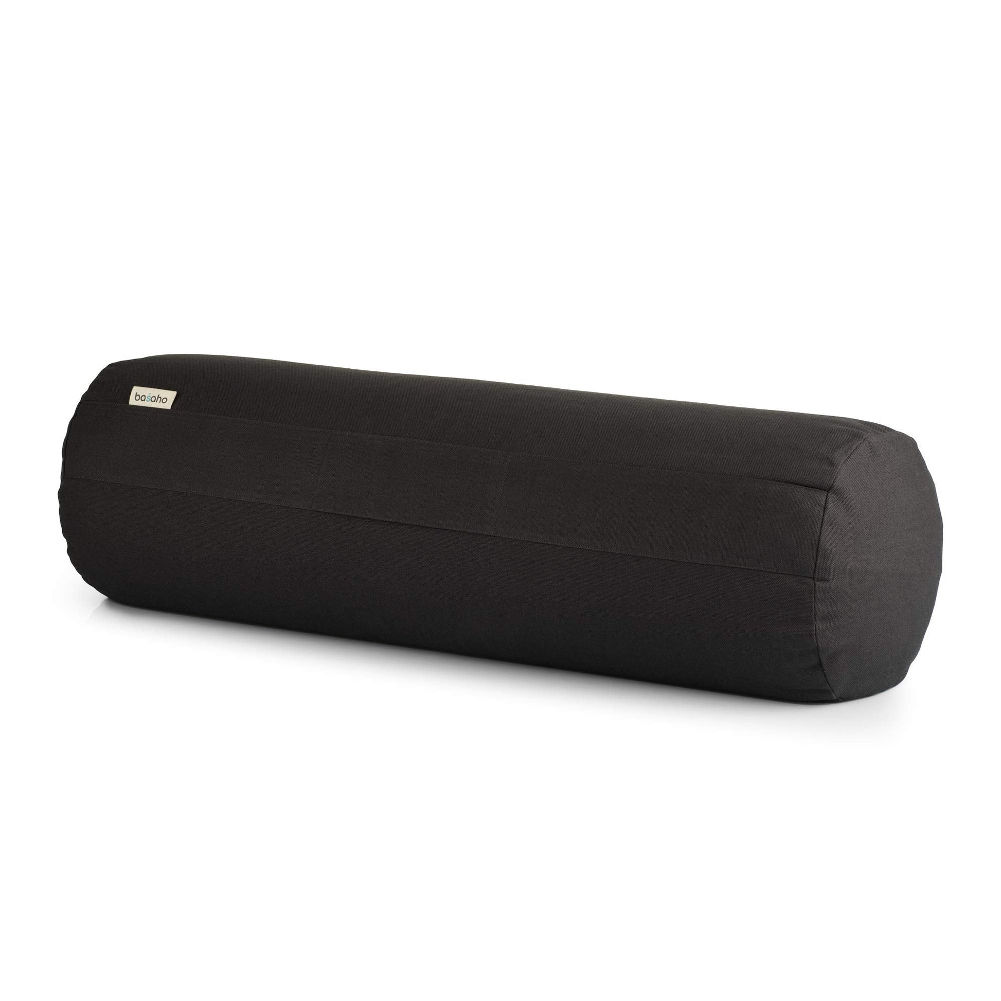 Yoga Bolster in Organic Cotton with Buckwheat Hulls Zen Black