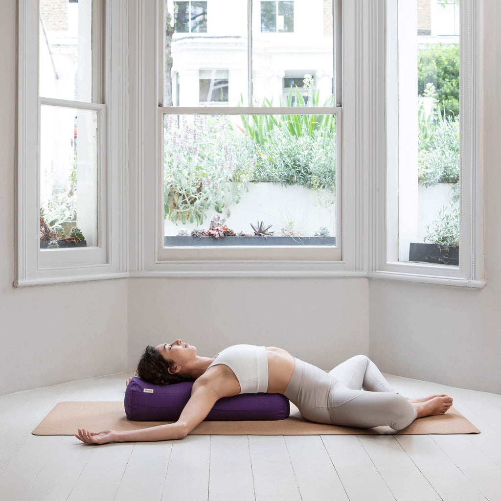 Yoga Bolster in Organic Cotton with Buckwheat Hulls and Washable Cover Mango