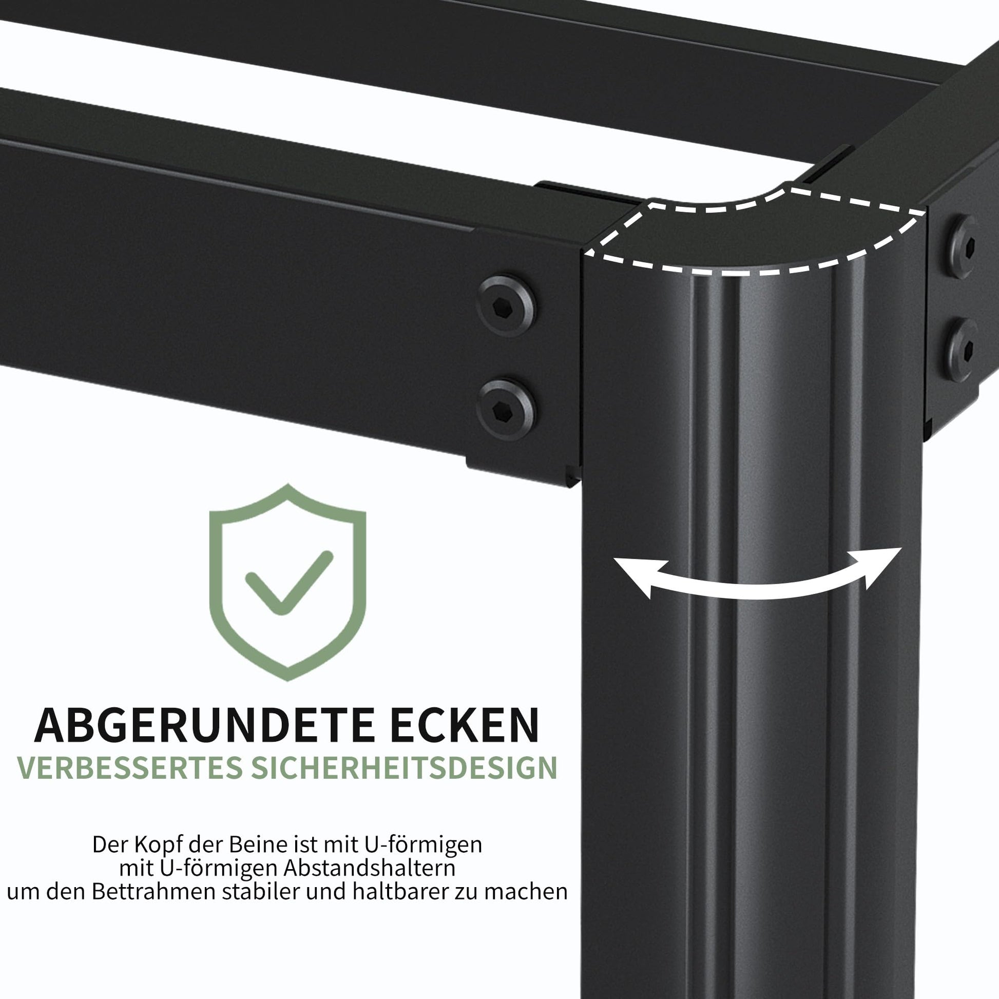 Teen Metal Bed Frame 80 x 190 cm with Round Legs Single Bed Black