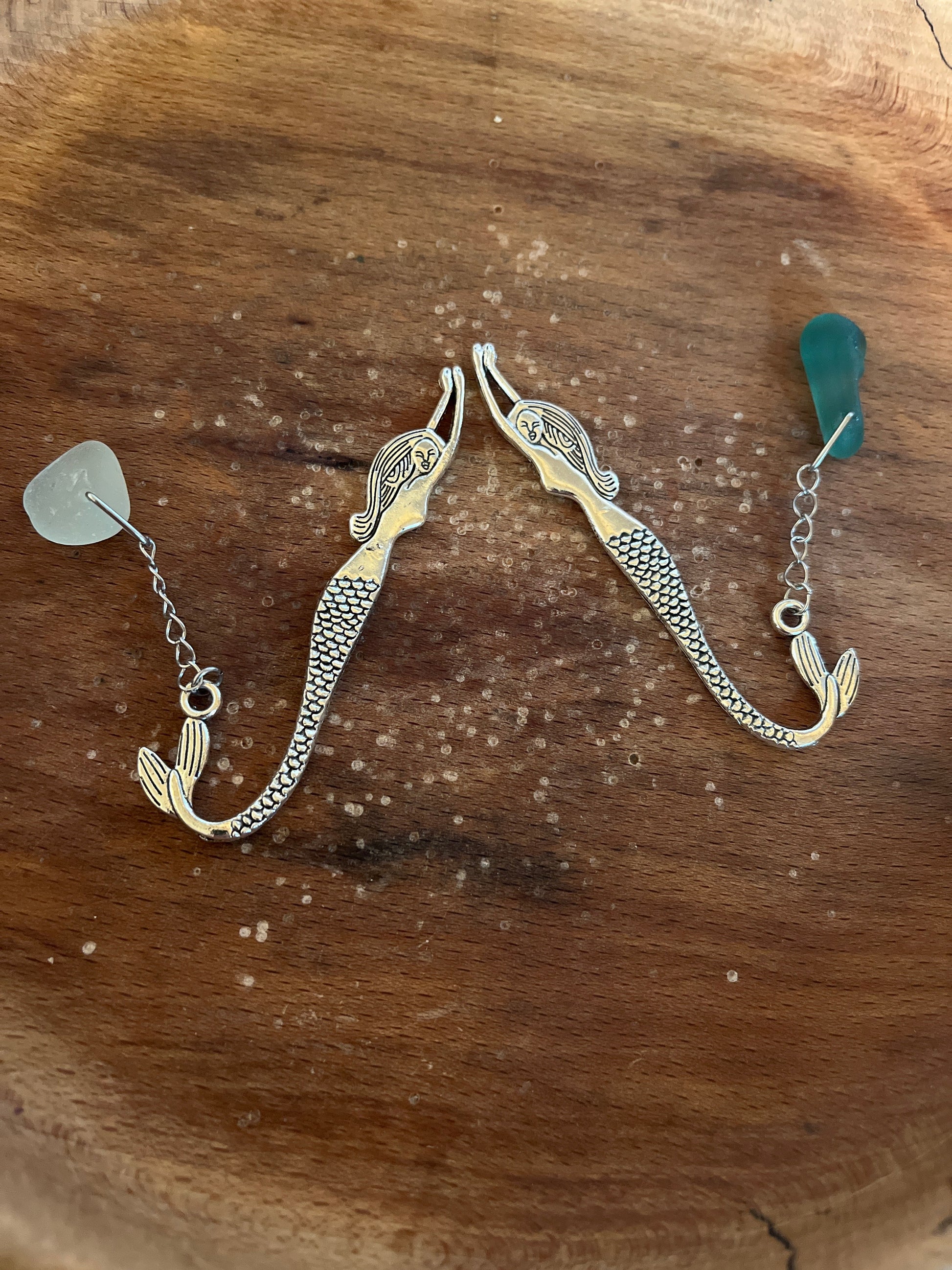 Seaglass Mermaid Tails Bookmark Silver