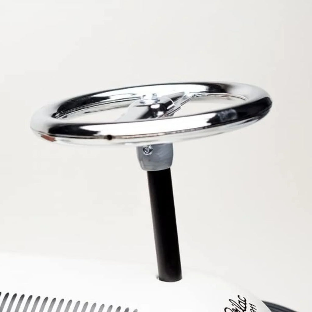 Off White Metal Ride On Car Toy