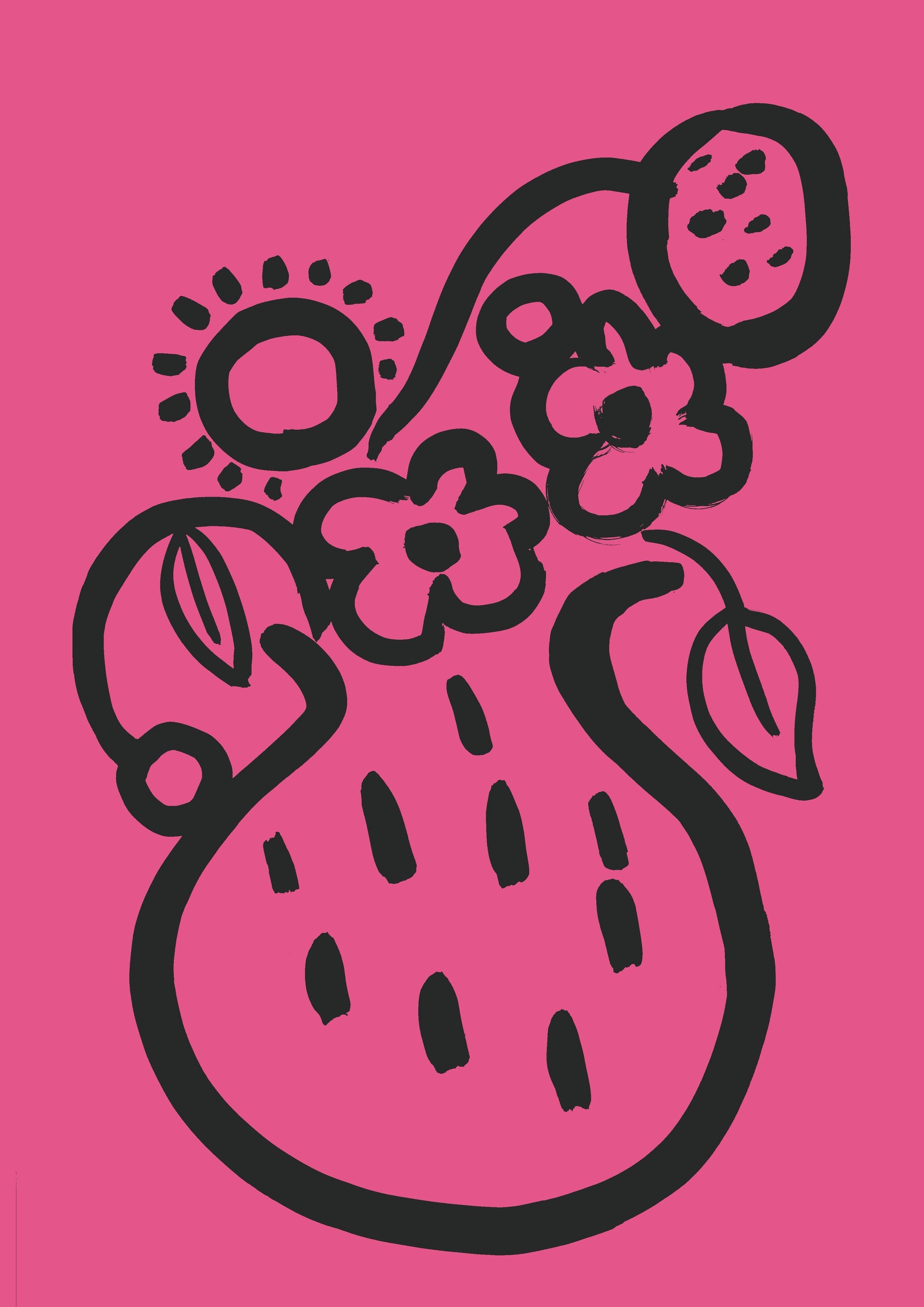 Fuchsia and Black Vase Print