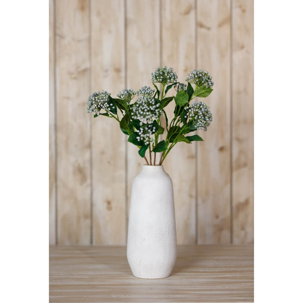 Lifelike blue hydrangea spray with lush clusters, 55cm high, made of high-quality plastic for year-round elegance. by RoomLondon at brixbailey.com