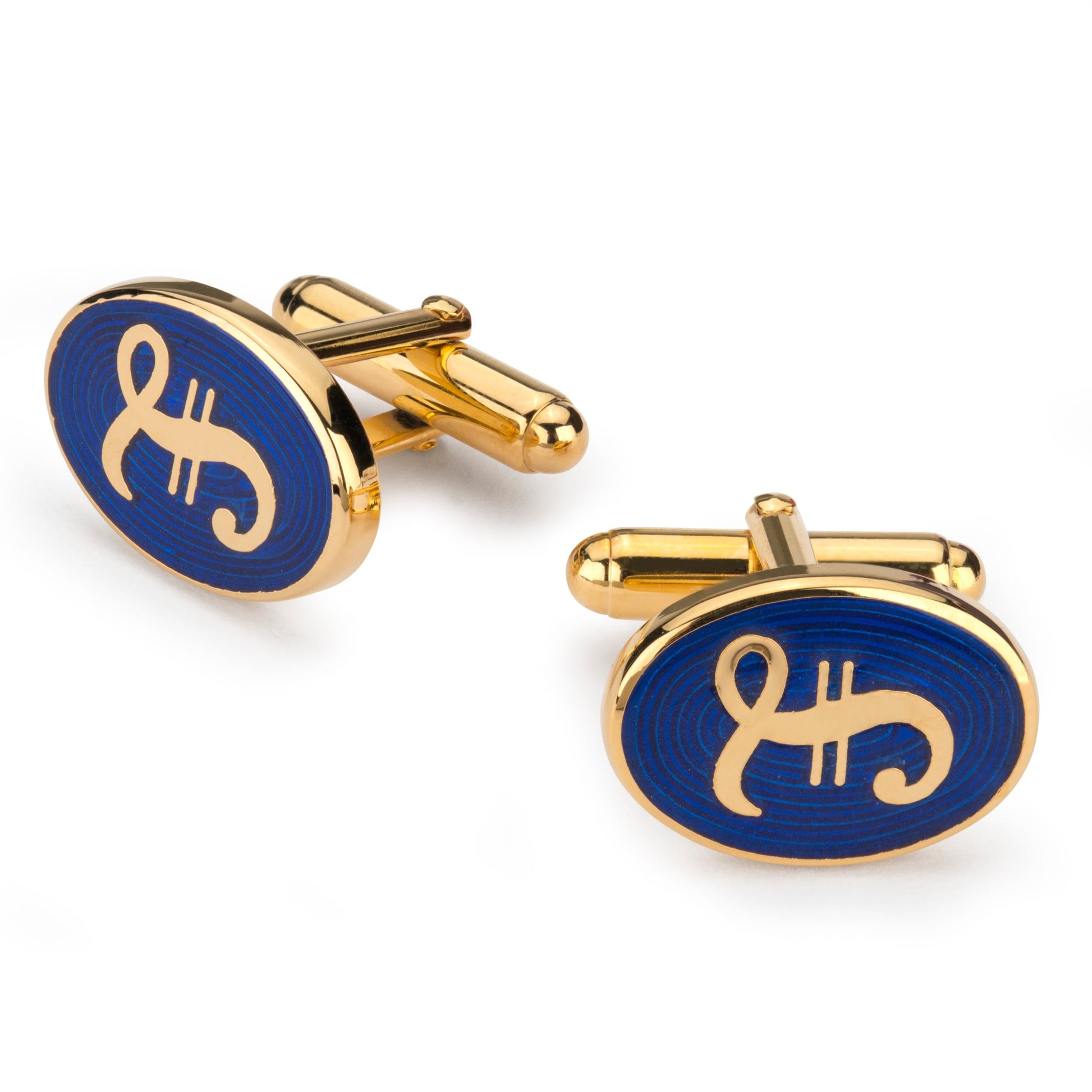 Pound Sterling Cufflinks in Navy Enamel