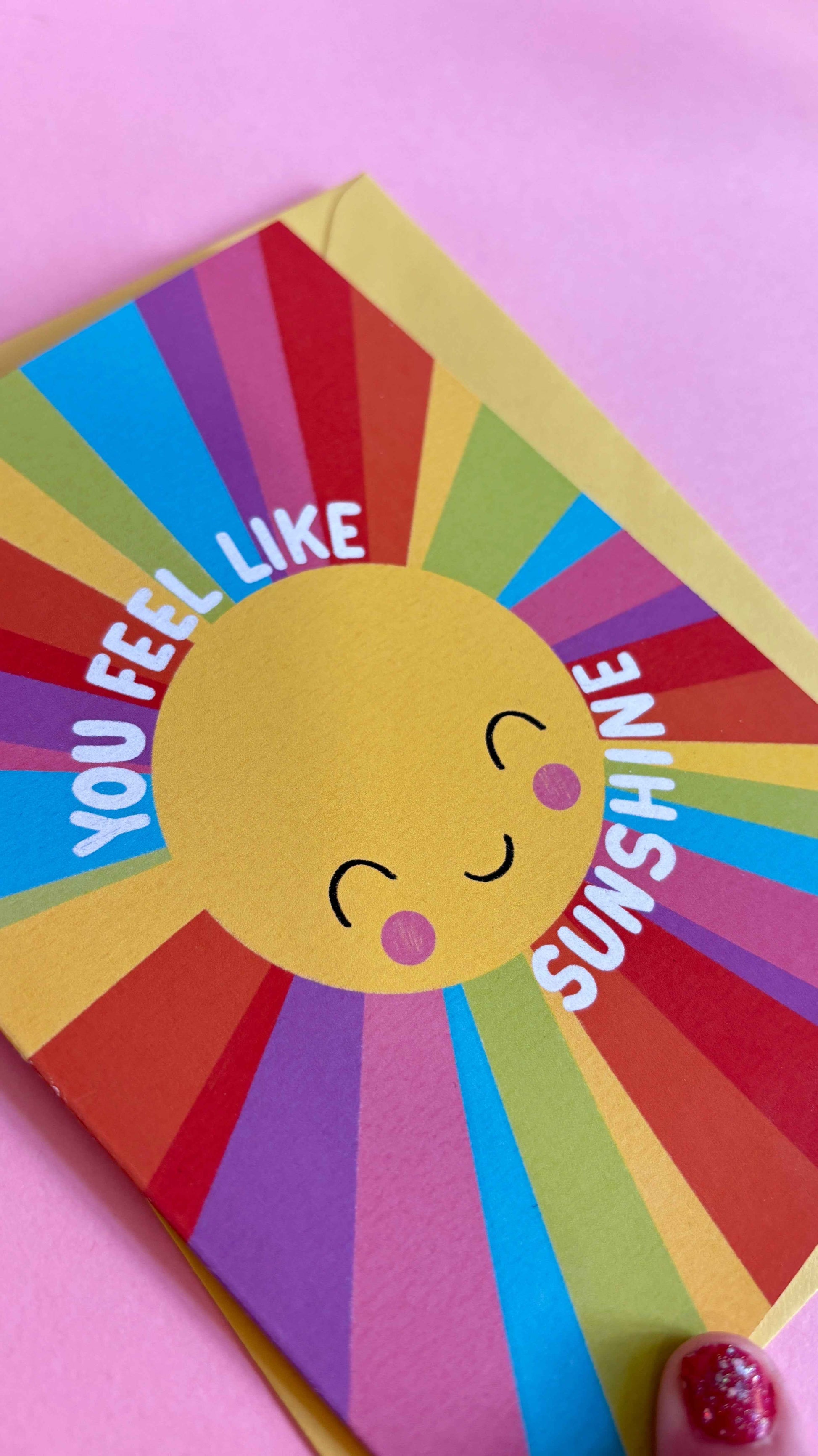 Rainbow Sunshine Handmade Greeting Card Just Because