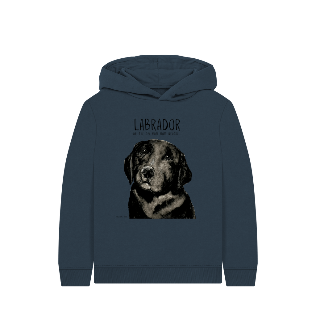 Black Labrador Snack Mode Kids Hoodie