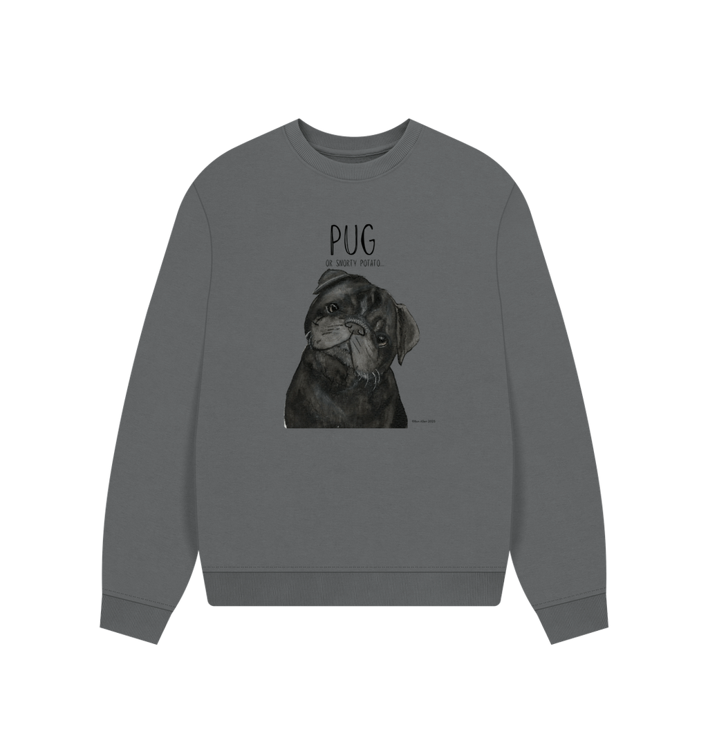 Snorty Potato Oversized Sweatshirt for Pug Lovers