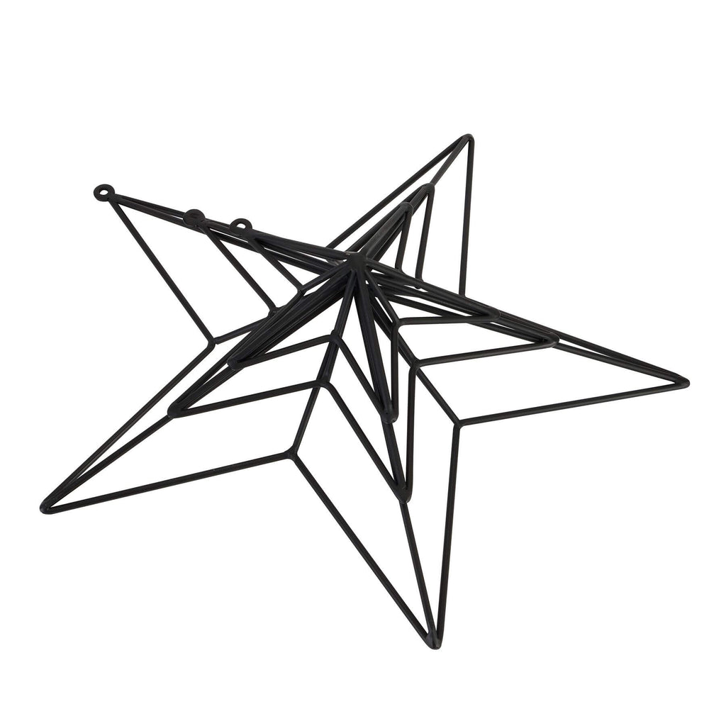 Matte black convex metal star wall art, modern 3D decor for contemporary or industrial interiors, 35cm wide. by RoomLondon at brixbailey.com