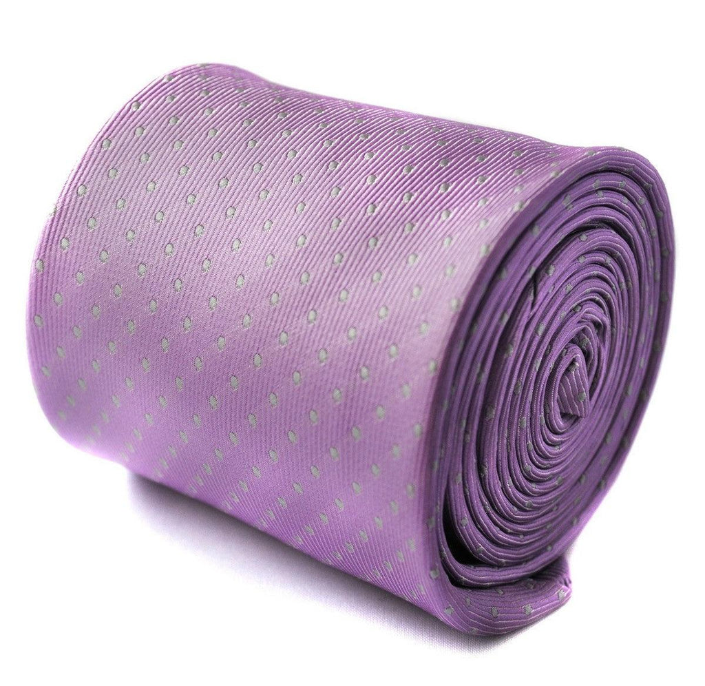 Lilac and Grey Pin Spot Tie