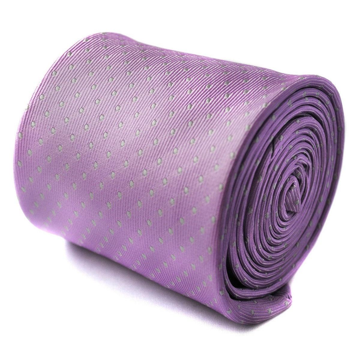 Lilac and Grey Pin Spot Tie