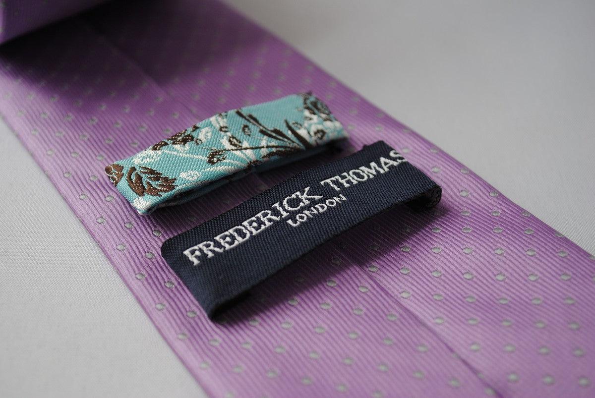 Lilac and Grey Pin Spot Tie