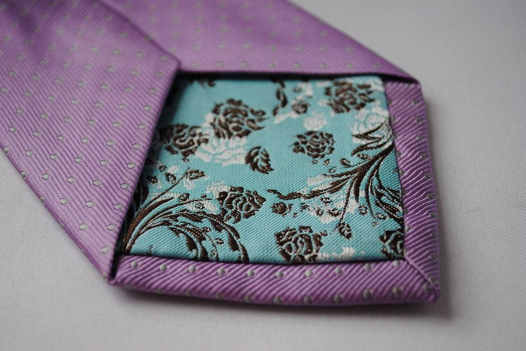 Lilac and Grey Pin Spot Tie