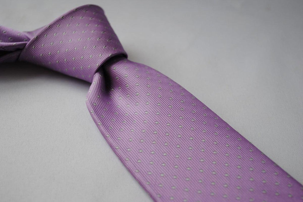 Lilac and Grey Pin Spot Tie