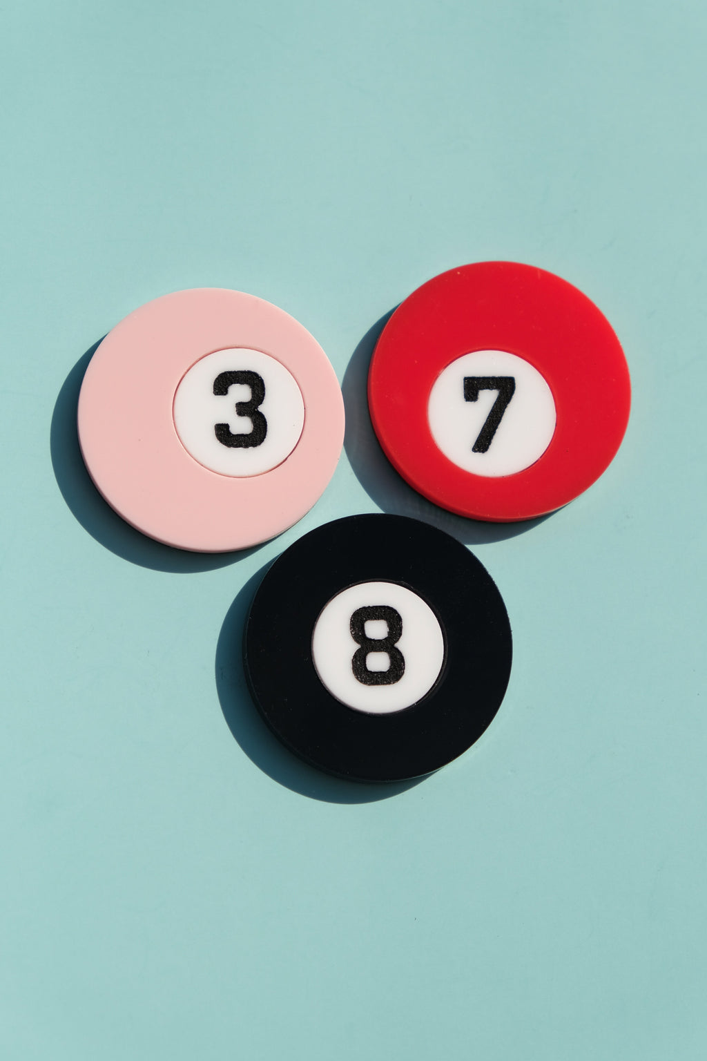 Pool Ball Hair Clips Set of 3