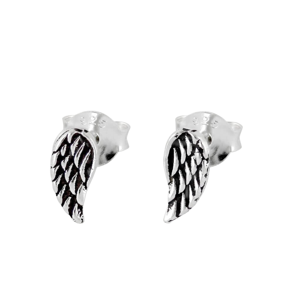 Sterling Silver Angel Wing Studs