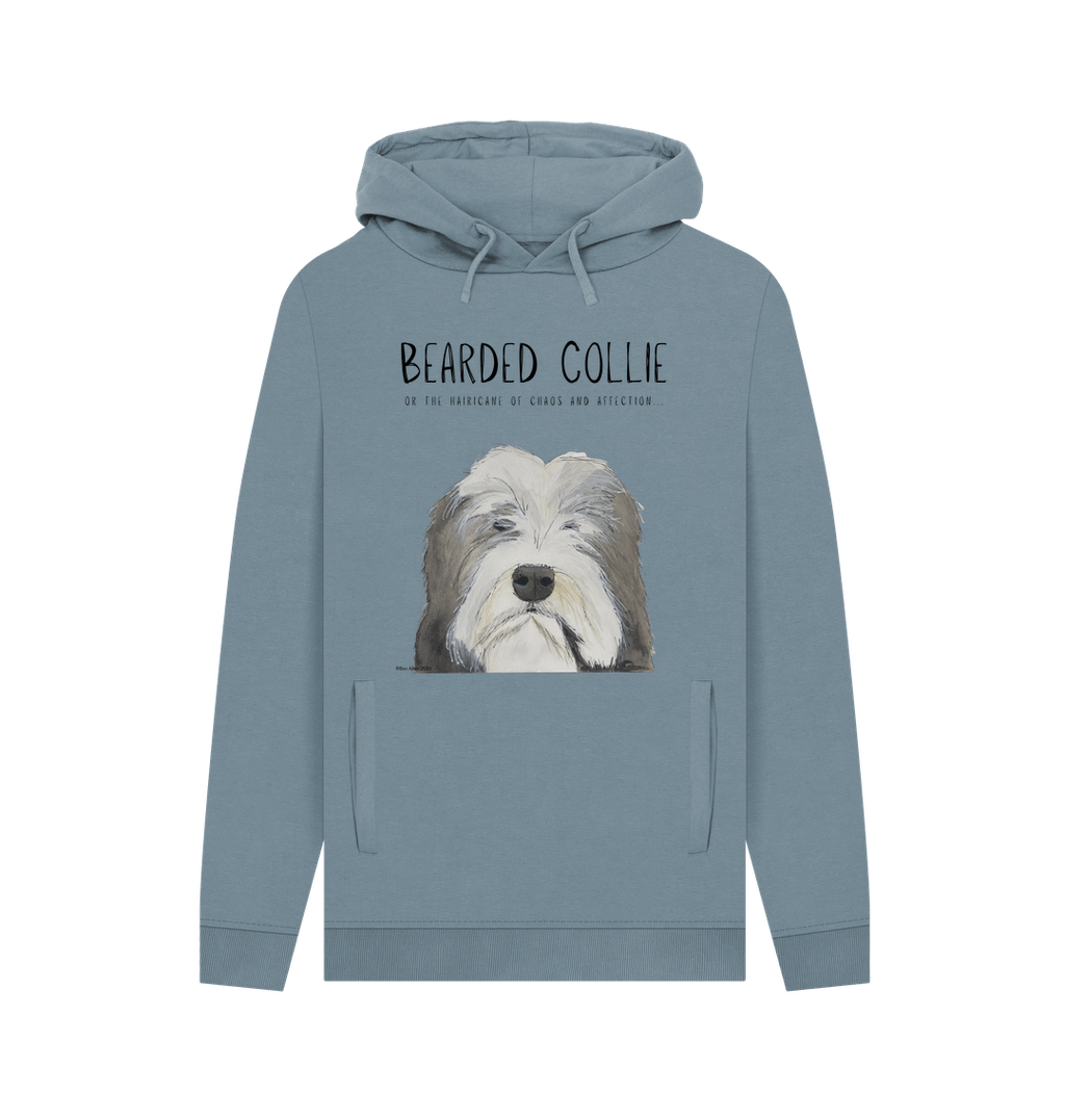 Bearded Collie Men's Hoodie in Organic Cotton