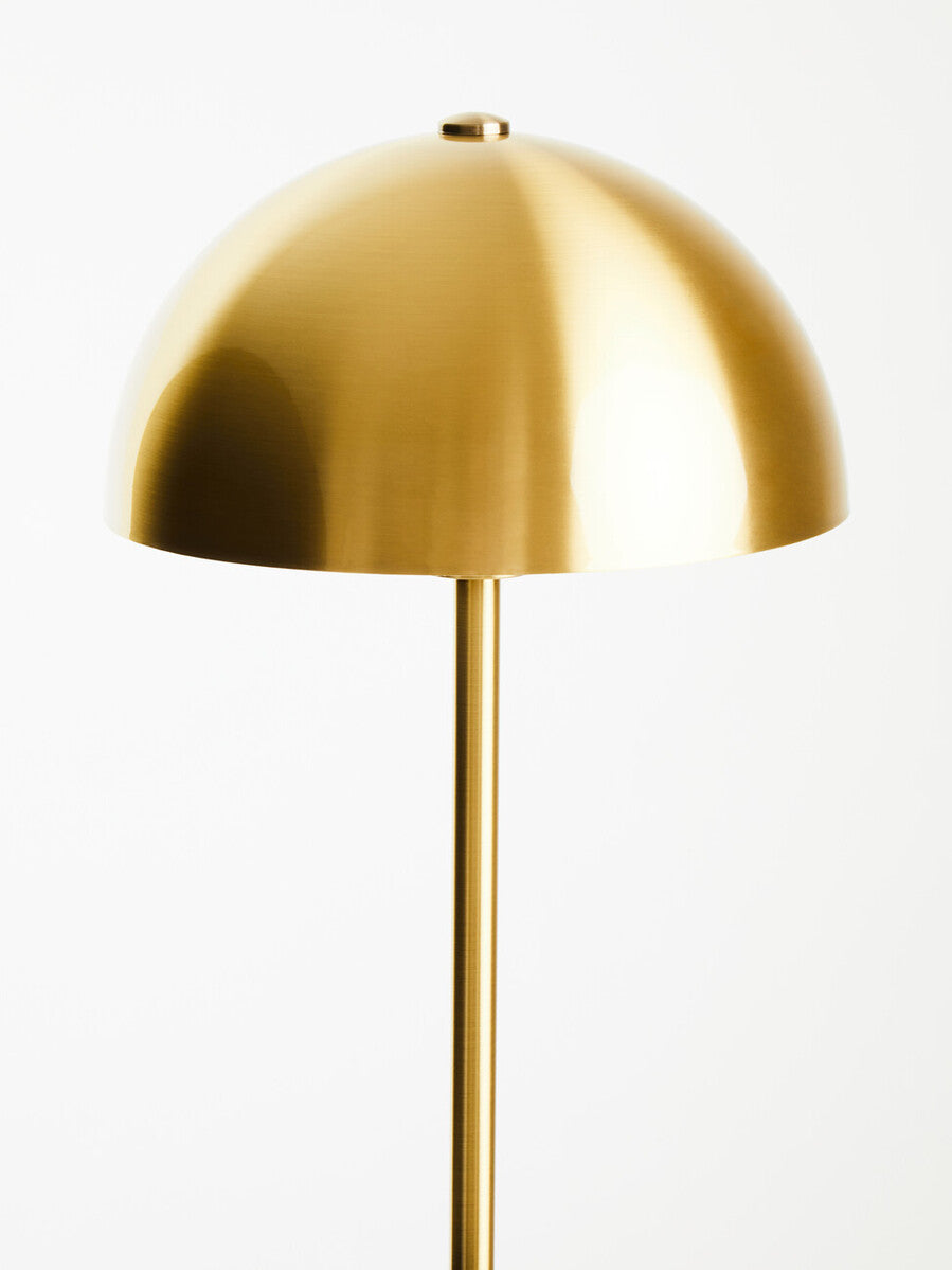 Brushed Brass Table Lamp with Black Marble Base