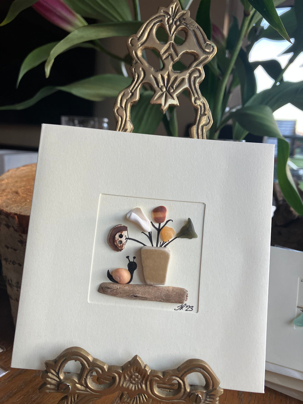 Snail and Pot Blank Card