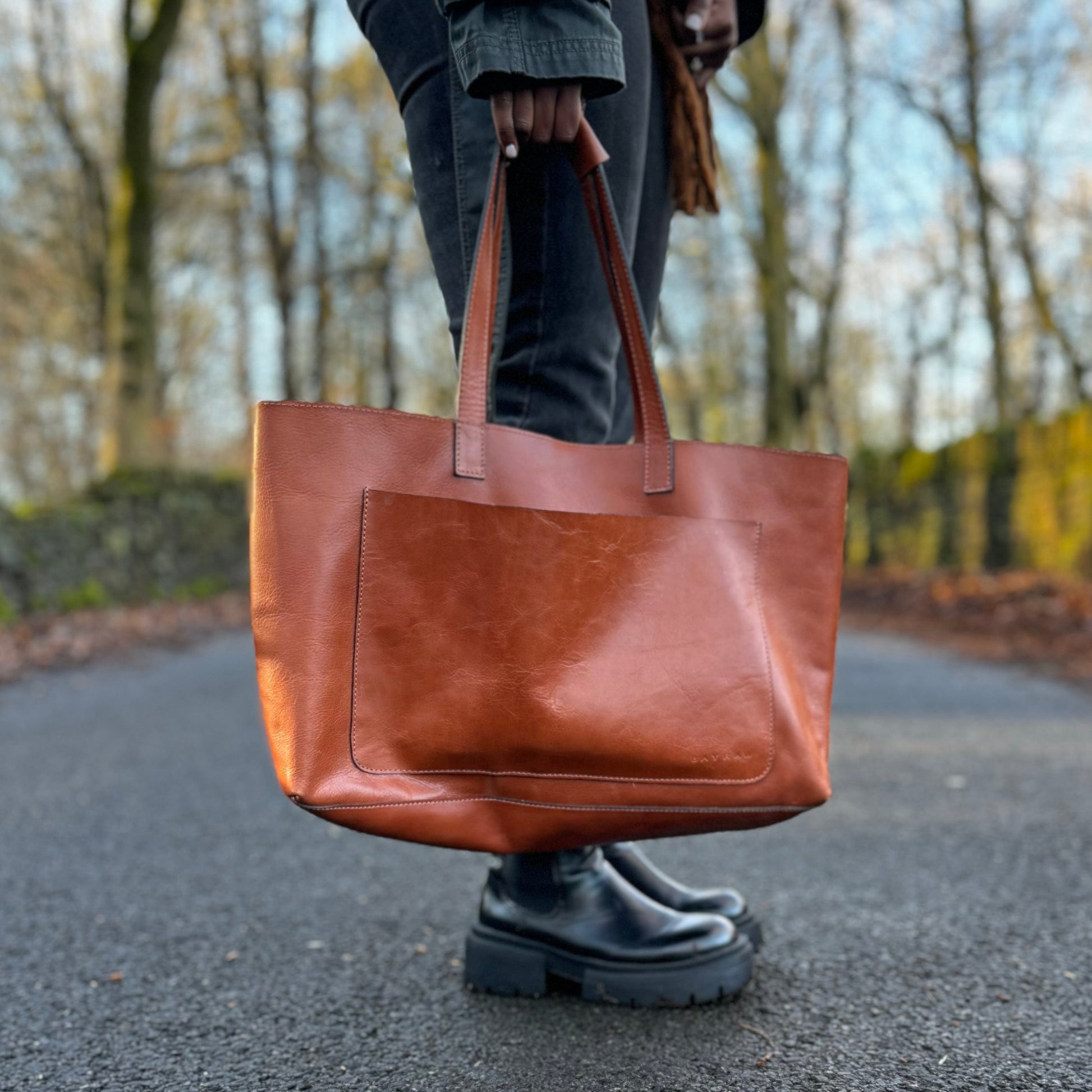 Leather Tote Bag for Work and Travel