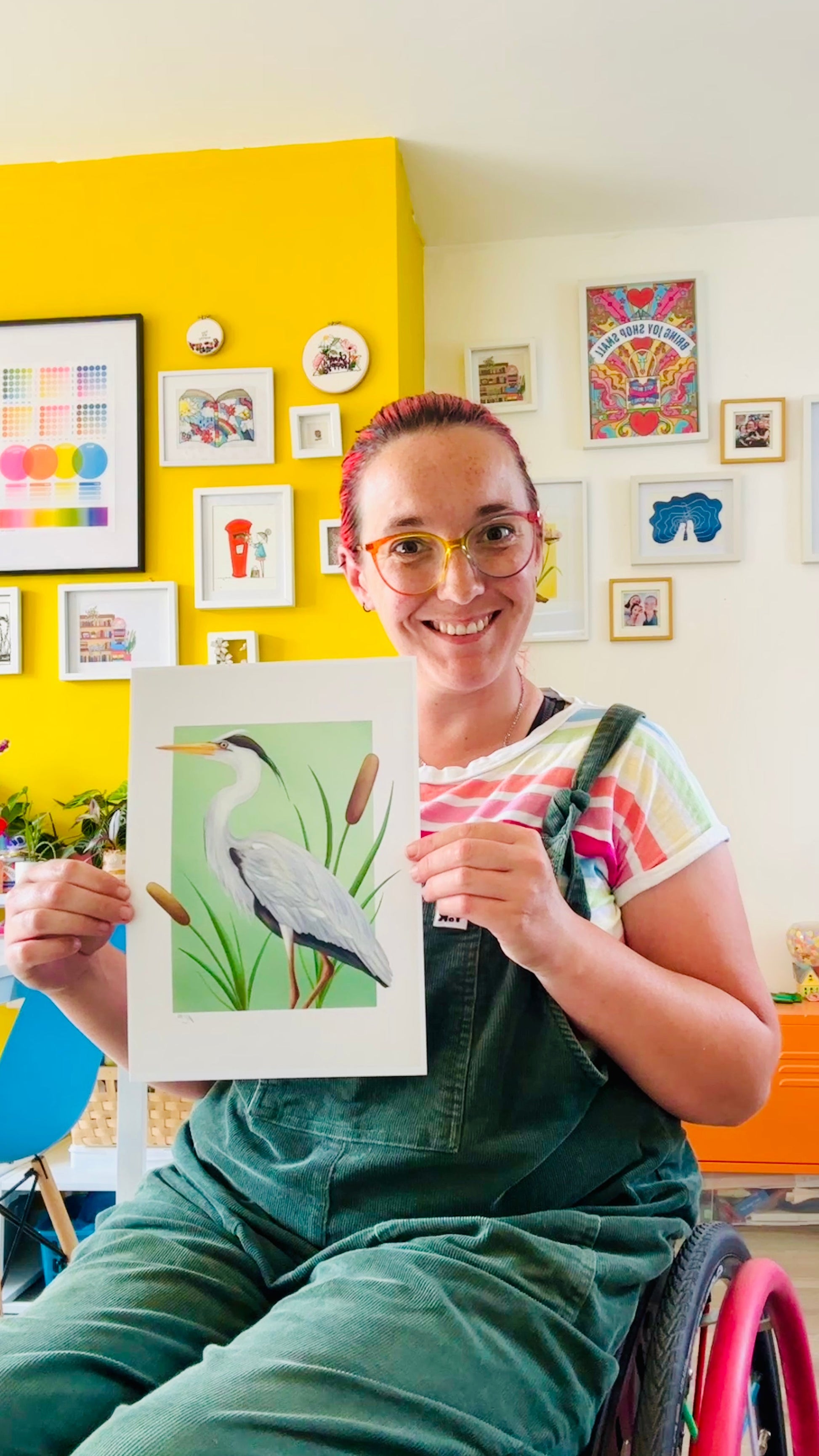 Grey Heron Wildlife Art Print in Multiple Sizes