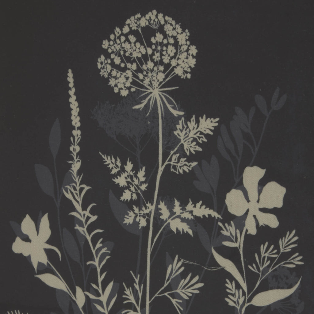 Handcrafted linen botanical artwork with beaded frame, soft white and natural tones, 50x40cm, Flora & Fauna collection by RoomLondon at brixbailey.com