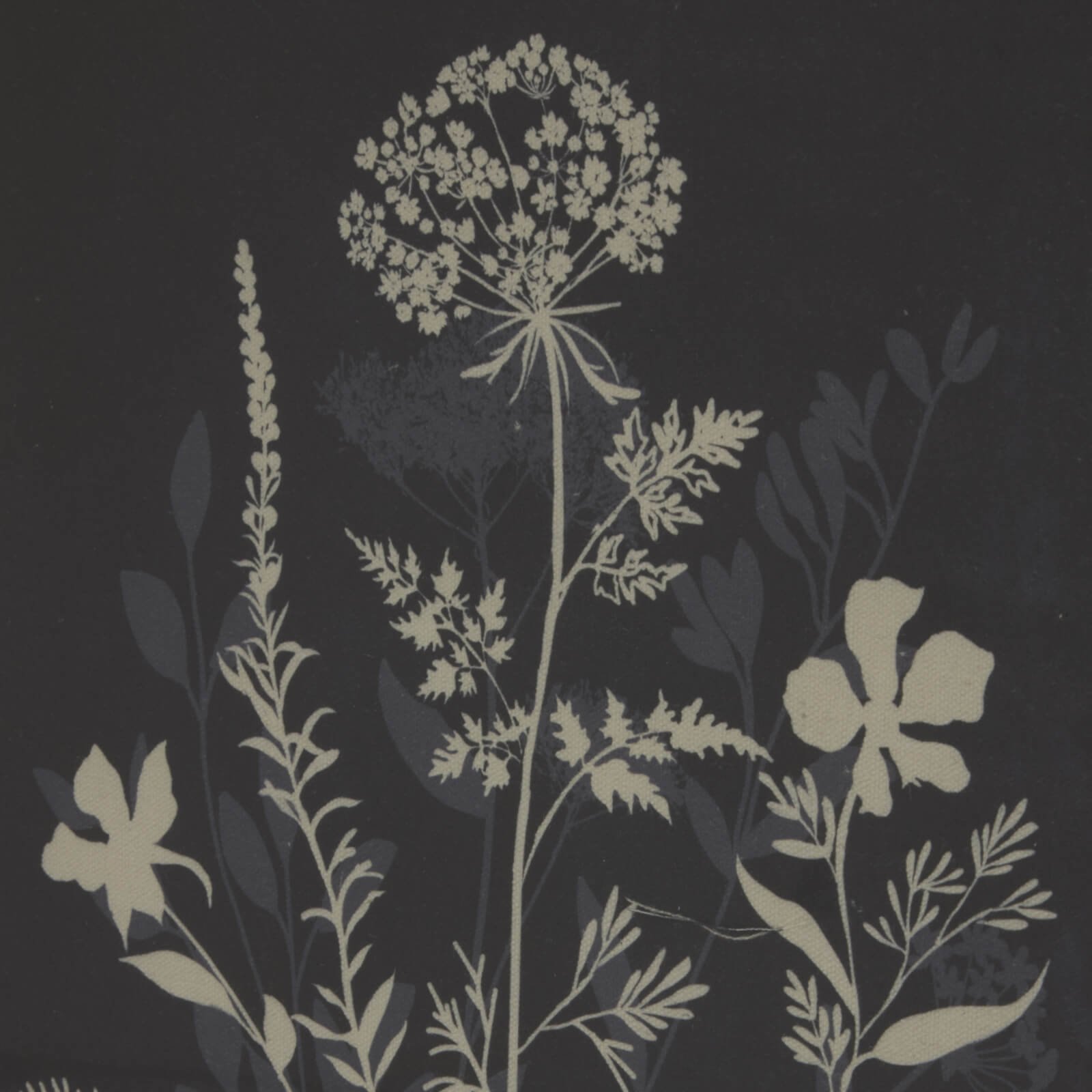 Handcrafted linen botanical artwork with beaded frame, soft white and natural tones, 50x40cm, Flora & Fauna collection by RoomLondon at brixbailey.com