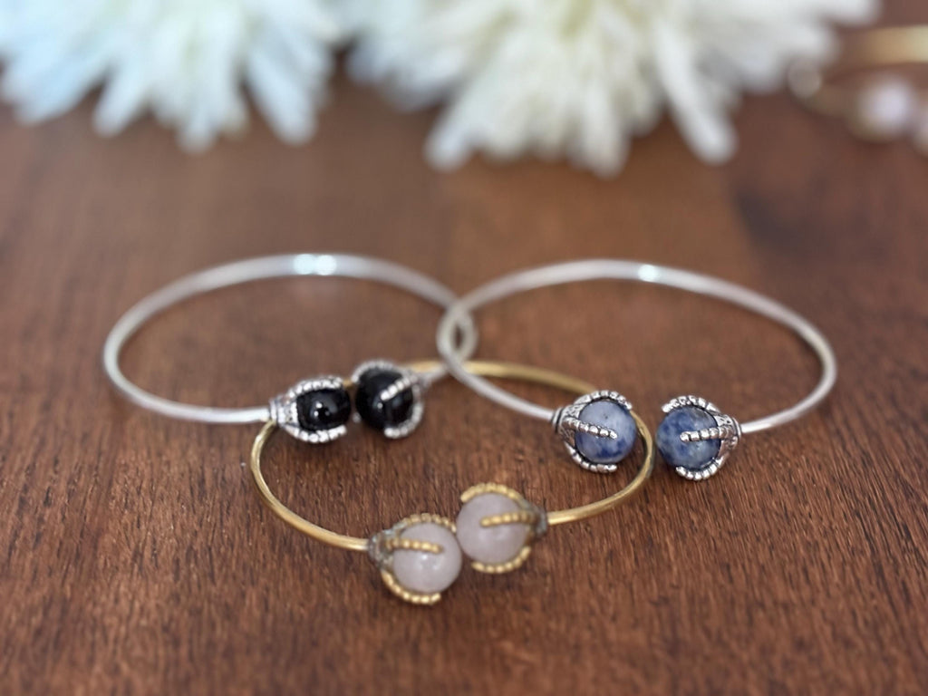 Gem Duo Adjustable Wire Bangles