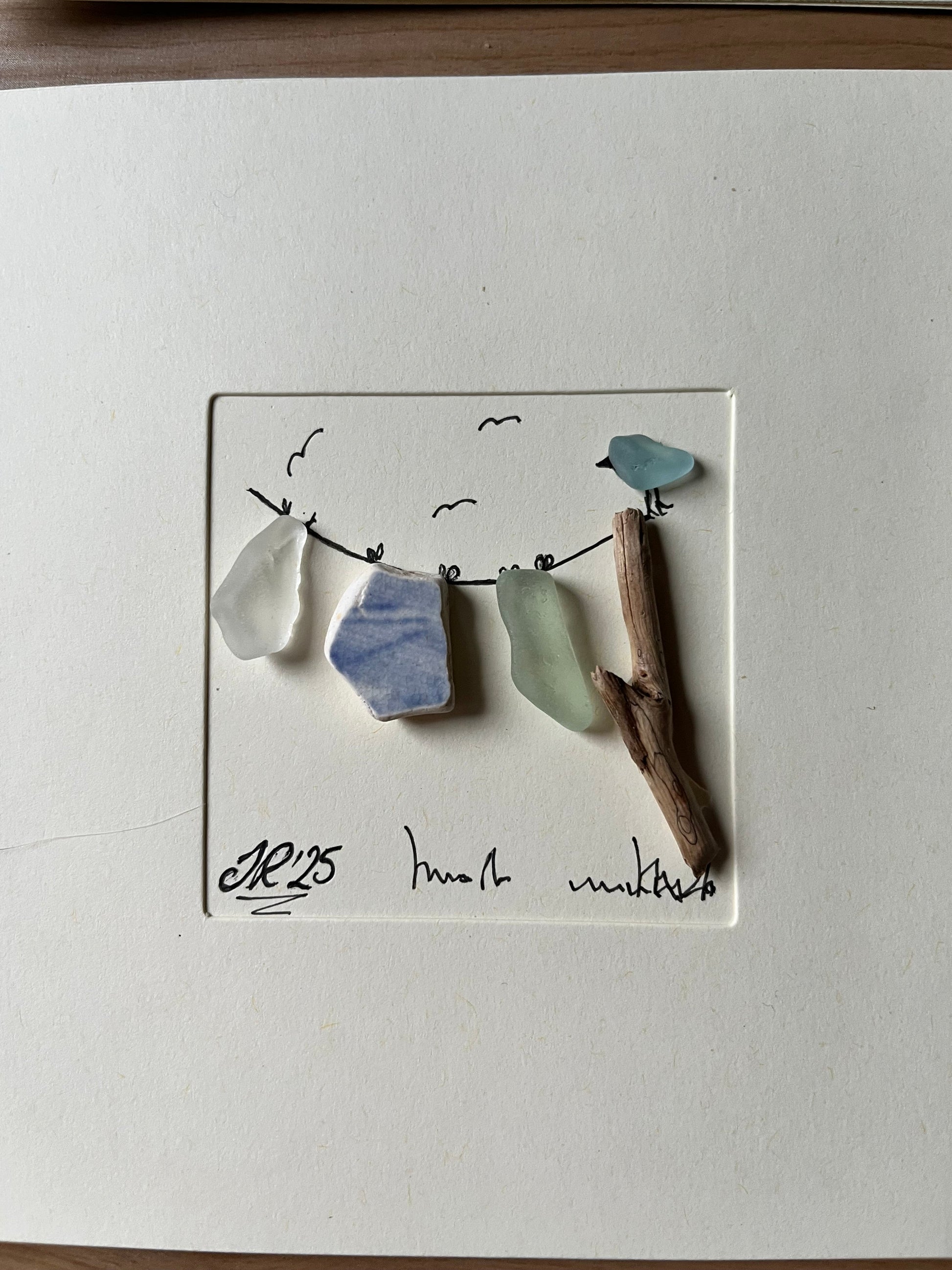 Seaglass Blank Card Handcrafted Art