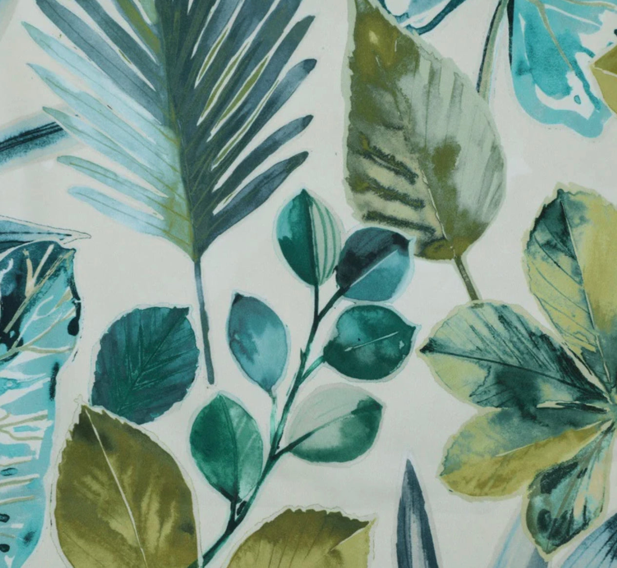 Rainforest velvet in green and blue, drum lampshade /ceiling shade with a white lining