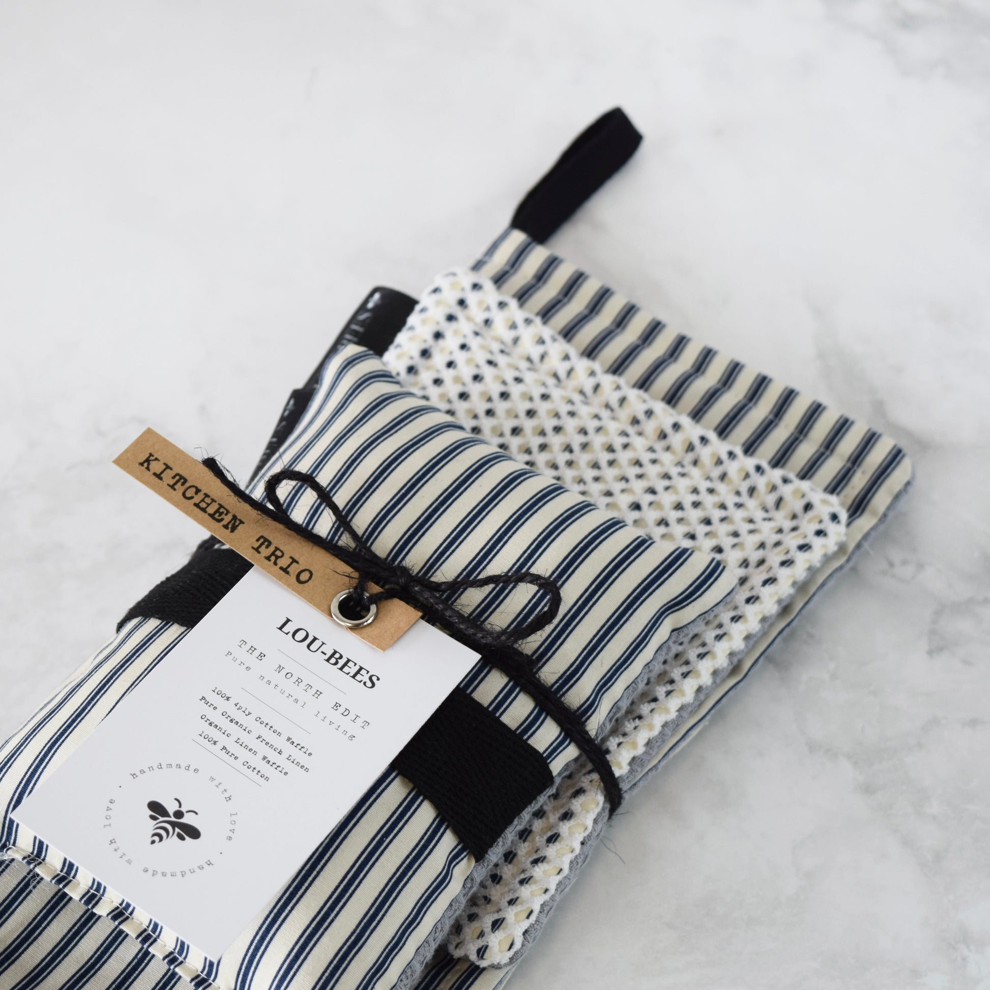 Navy Striped Dish Scour