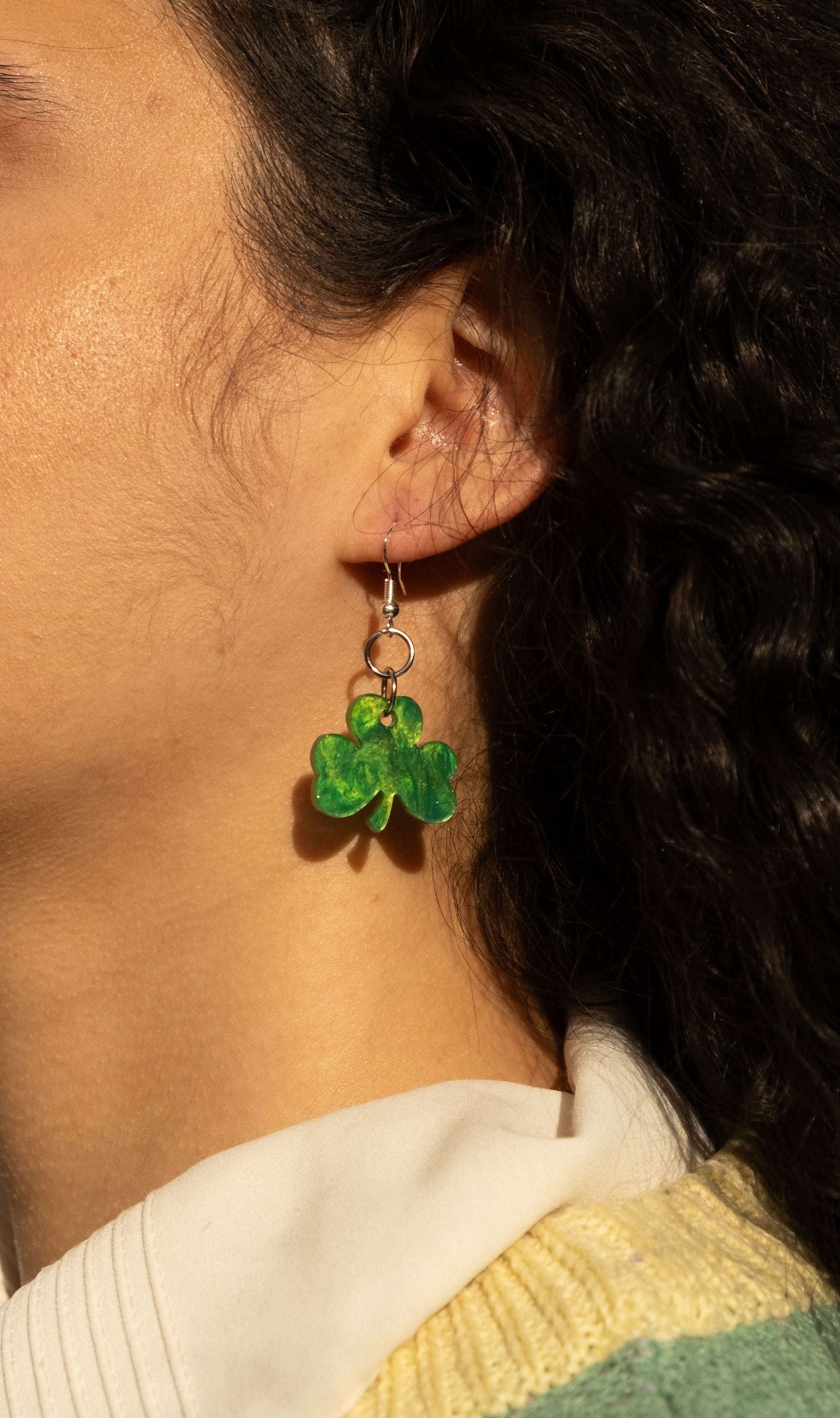 Handmade Shamrock Earrings in Sterling Silver